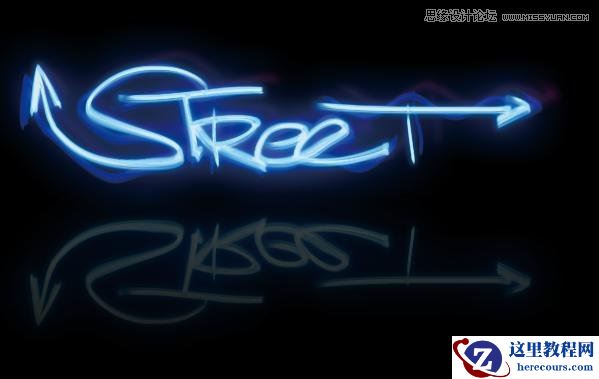 Photoshop使用智能对象制作蓝色霓虹艺术字