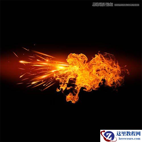 Photoshop制作创意的动感火焰立体字