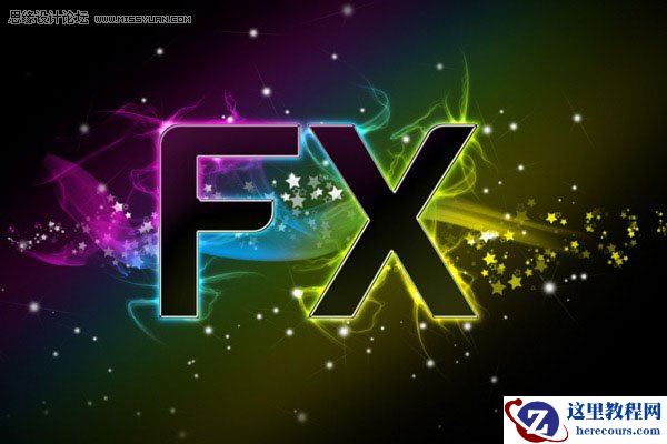 Photoshop制作彩色烟雾装饰的潮流字