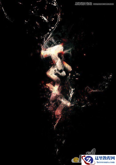 Photoshop打造水花三维金属艺术字教程