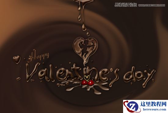 Photoshop制作逼真浓情的巧克力字