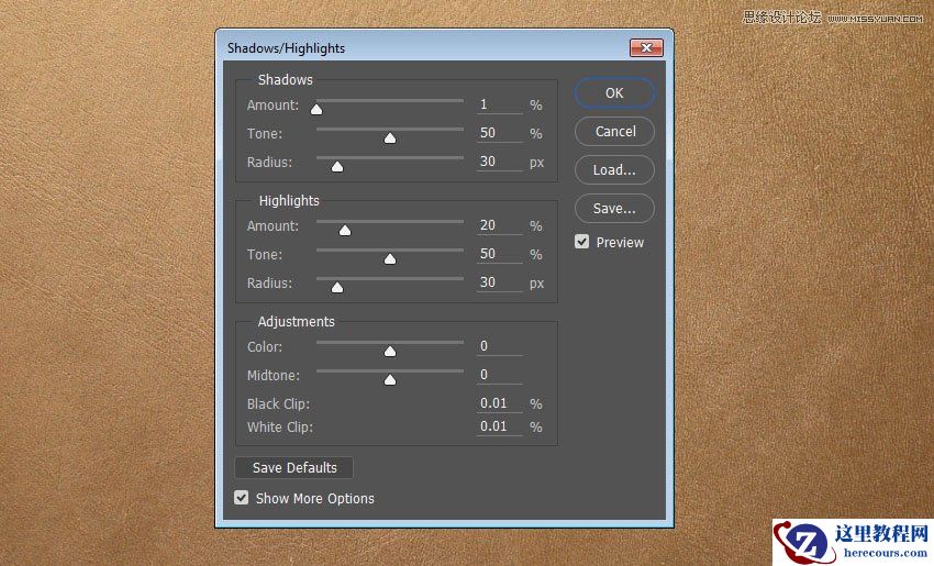 Photoshop使用图层样式制作皮革艺术字