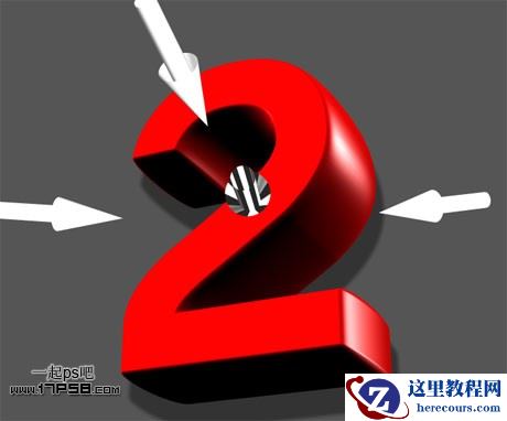 Photoshop制作漂亮的新年花纹立体字