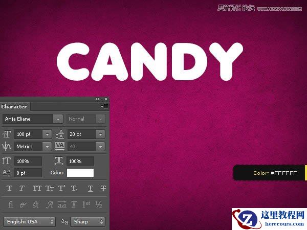 Photoshop设计可爱风格的糖果字