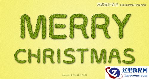 Photoshop设计时尚的圣诞节艺术字教程