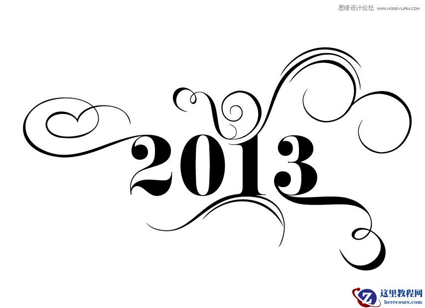 Photoshop设计简洁时尚的花纹艺术字