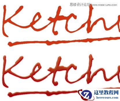 Photoshop制作超酷的番茄酱文字效果