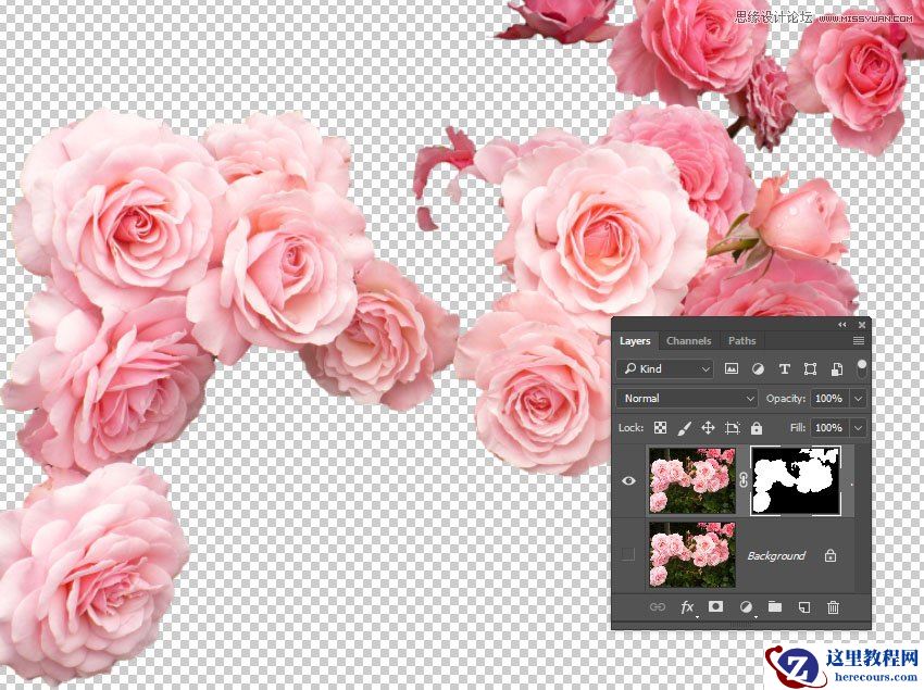 Photoshop制作创意的花朵艺术字教程