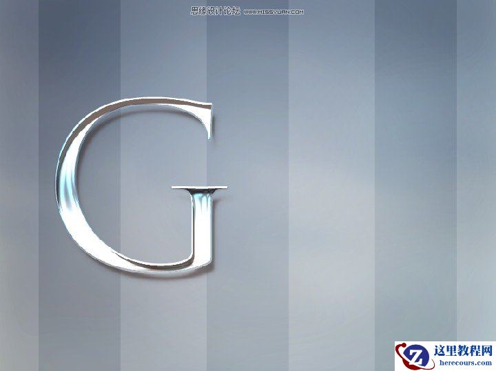 Photoshop制作逼真的镀银金属字