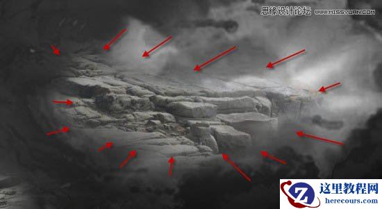 Photoshop制作蓝色场景的岩石艺术字教程