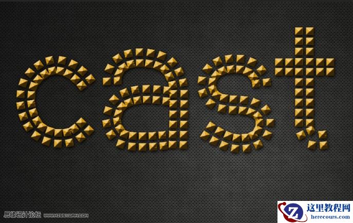 Photoshop制作时尚的立体金属图案艺术字