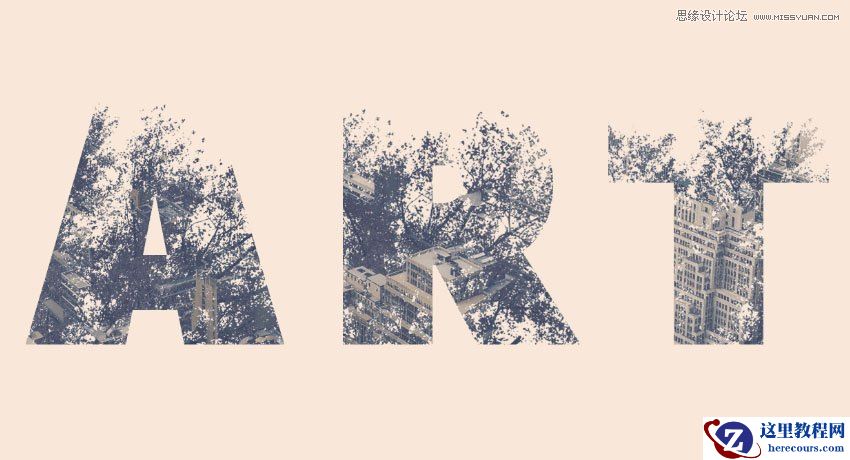 Photoshop制作颓废风格的双重曝光艺术字