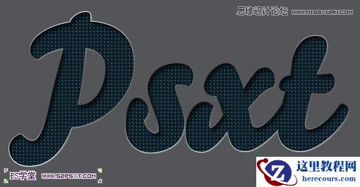 Photoshop制作网格图案效果的凹陷字