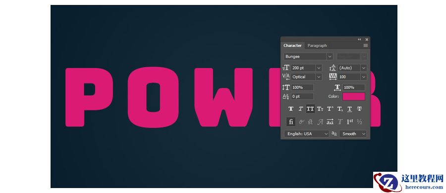 Photoshop制作复古风格的发光艺术字