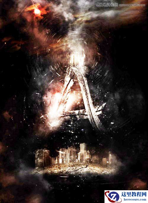 Photoshop制作颓废背景效果的木质文字教程