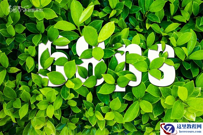 Photoshop制作藏在绿叶中渐隐渐现的艺术字