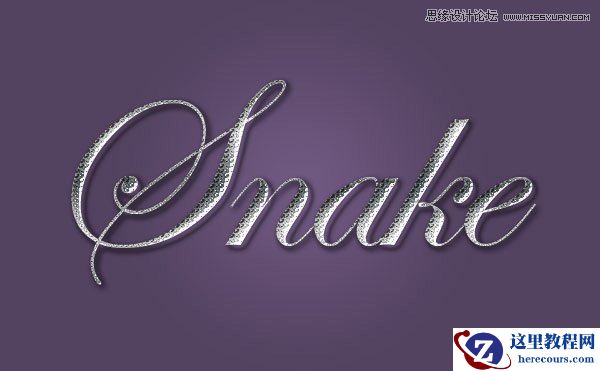 Photoshop巧用图层样式制作金属镶钻字