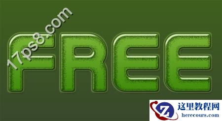 Photoshop制作绿色风格的颓废立体字
