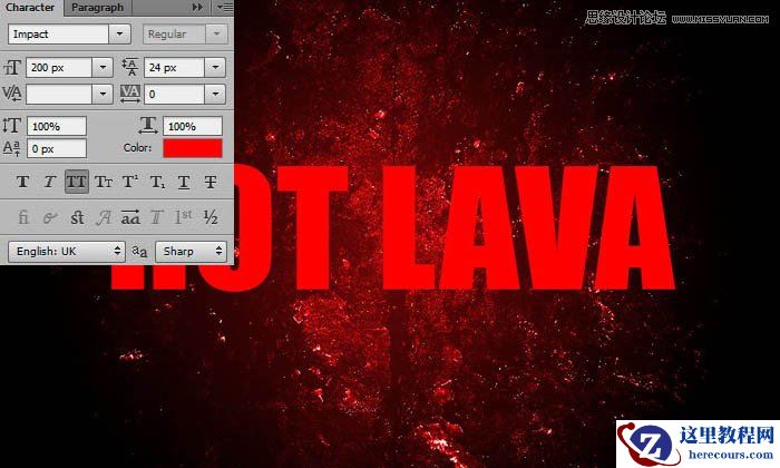 Photoshop制作红色的燃烧火焰字教程