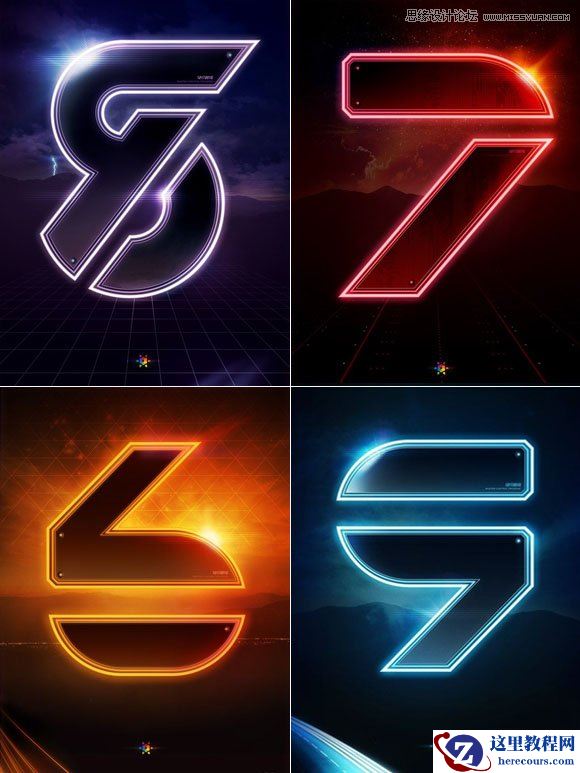 Photoshop制作时尚绚丽的霓虹字教程