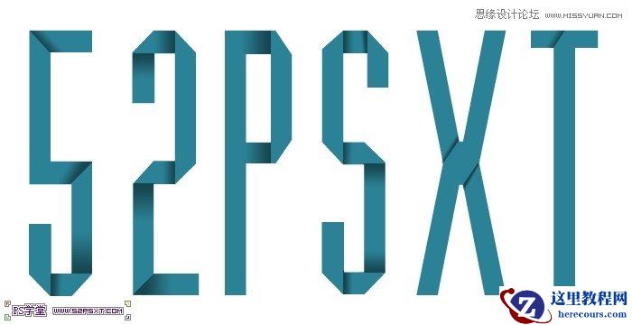 Photoshop制作经典的折叠复古字体教程