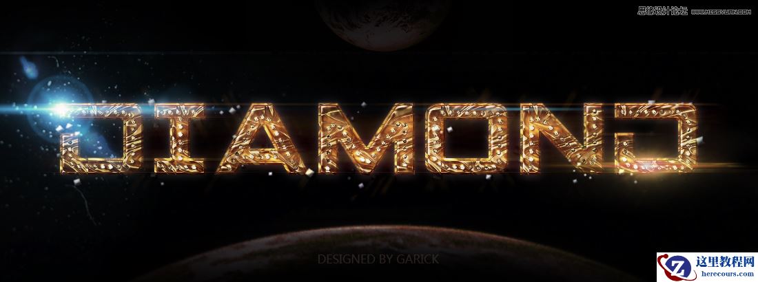 Photoshop制作金属质感的纹理艺术字