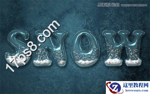 Photoshop制作高光塑料冰雪字教程