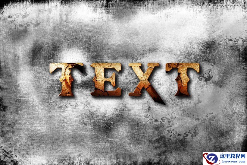 Photoshop制作颓废效果的金属立体字教程