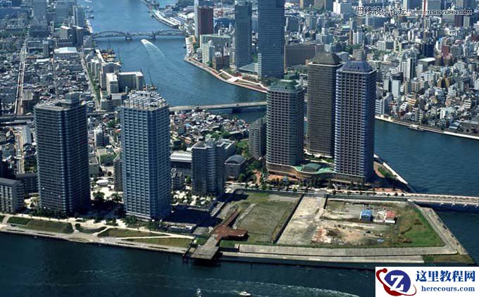 Photoshop制作由大楼为设计元素的艺术字