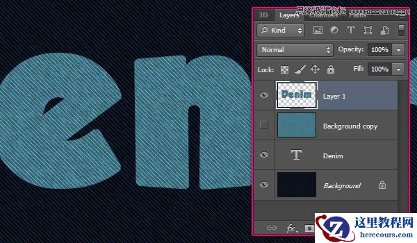 Photoshop制作个性的牛仔布纹艺术字教程
