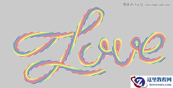 Photoshop制作彩虹糖果风格的艺术字教程