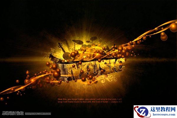 Photoshop设计绚丽的3D字体海报效果