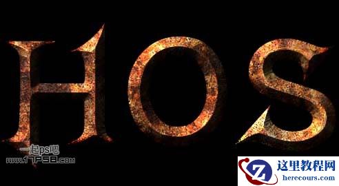 Photoshop制作逼真生锈金属字效果