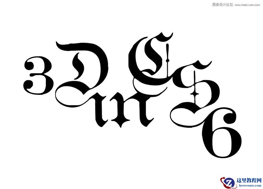 Photoshop CS6制作复古网纹立体字教程