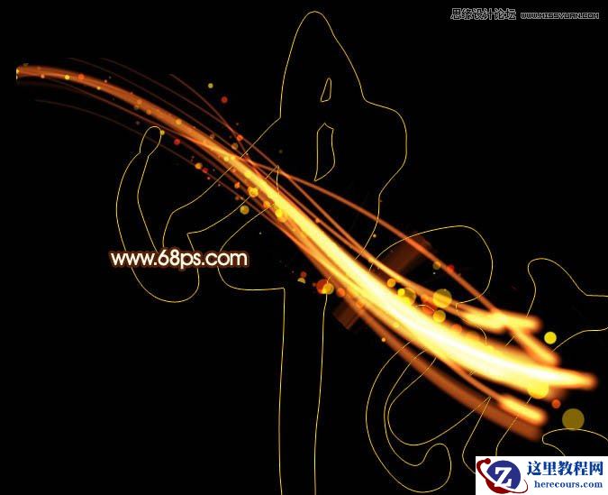 Photoshop制作绚丽的中秋火焰字教程