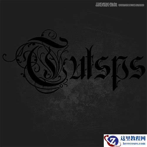 Photoshop制作哥特风格的金属艺术字教程