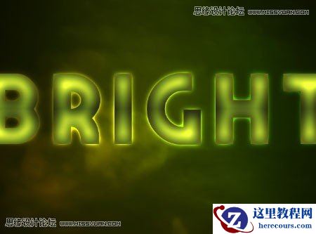 Photoshop制作梦幻光线效果的霓虹字