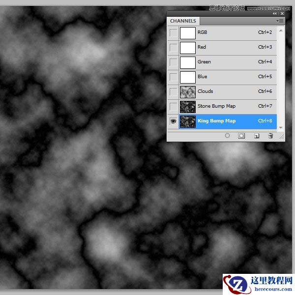 Photoshop制作花藤装饰的岩石字艺术字
