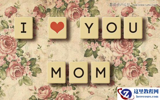 Photoshop使用素材制作漂亮的瓷砖字教程