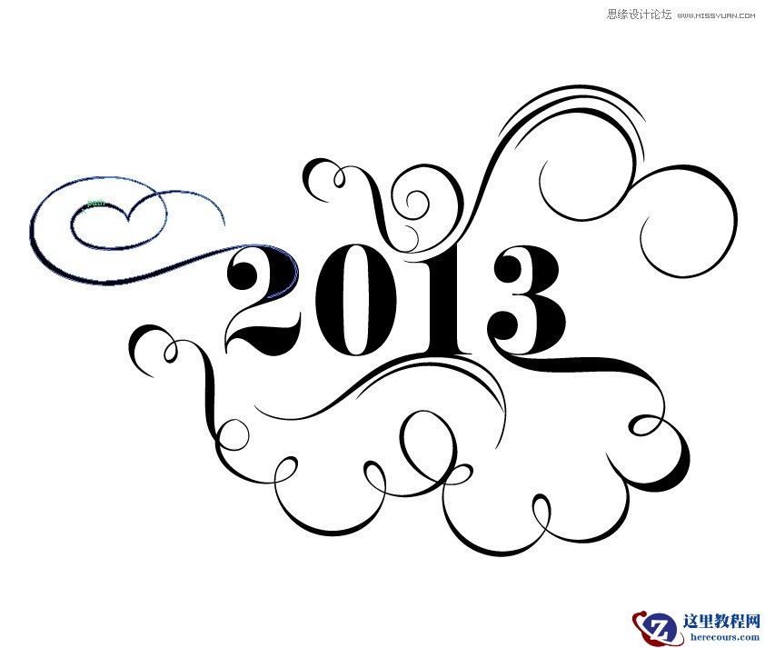 Photoshop设计简洁时尚的花纹艺术字