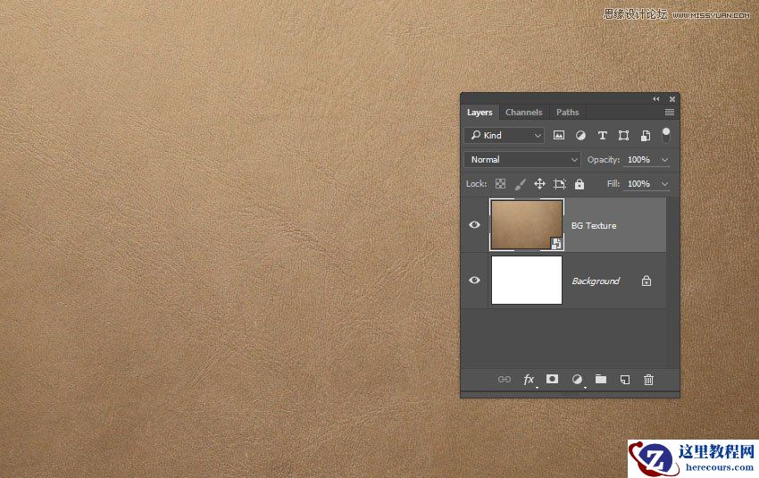 Photoshop使用图层样式制作皮革艺术字