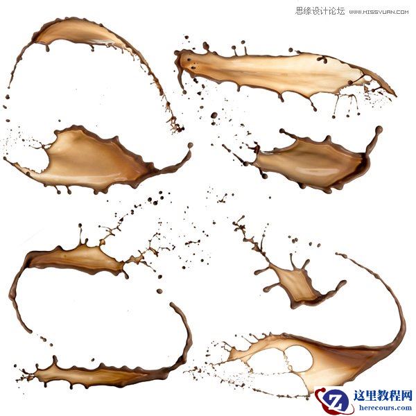 Photoshop制作动感的咖啡喷溅艺术字教程