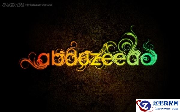 Photoshop设计唯美的花边文字教程