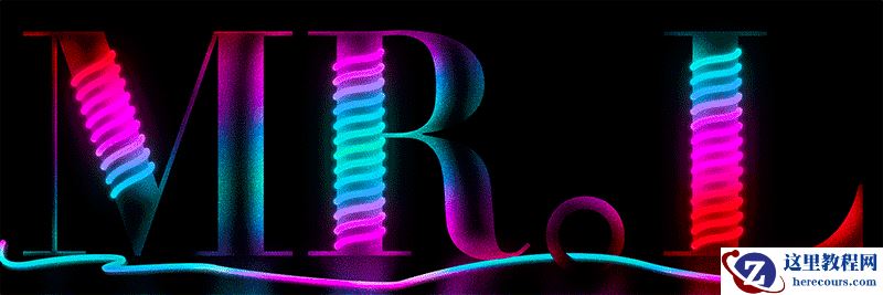 Photoshop制作绚丽的霓虹灯文字效果