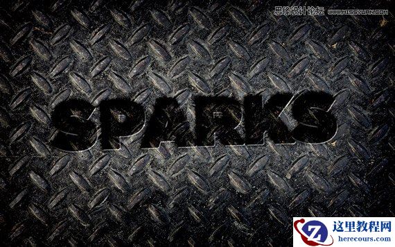 Photoshop制作切割火花效果的艺术字教程