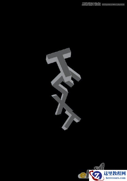 Photoshop打造水花三维金属艺术字教程