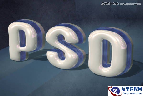 Photoshop创建有光泽的塑料3D文字教程