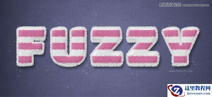 Photoshop使用图层样式制作可爱的毛巾字