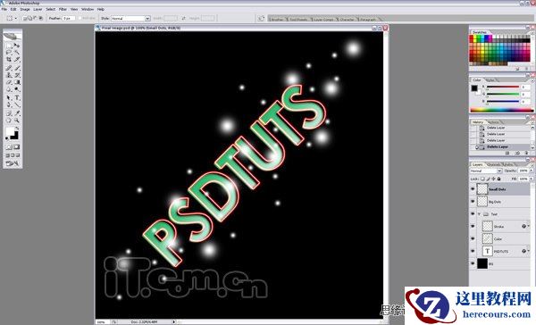 Photoshop制作流星霓虹光影文字效果