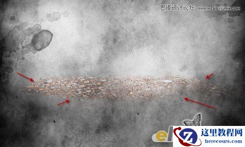 Photoshop打造颓废残壁破旧立体文字效果